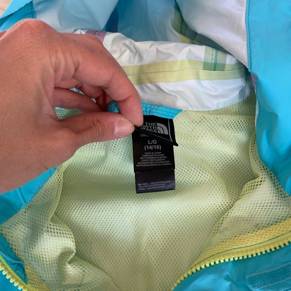 North Face Blue/Green 14-16 Sz Large Windbreaker - Picture 3 of 6